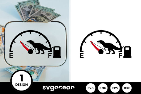Dinosaur Stopping Fuel Gauge Indicator SVG Design SVG SvgOcean 