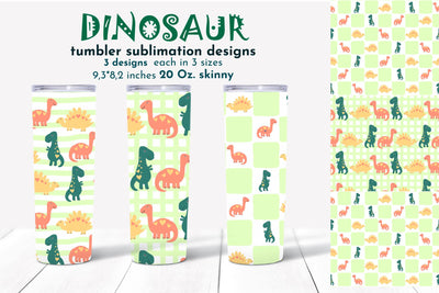 Dinosaur sublimation tumbler 20 Oz. Kids Tumbler wrap. PNG SVG Angelina Semenova 