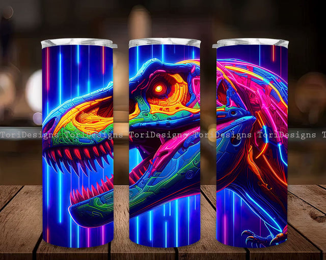 Dinosaur Sublimation Tumbler Designs, T-rex Dinosaur 20oz Tumbler Wrap, Dinosaur Tumbler PNG, Dinosaur Tumbler Straight PNG Digital Download Sublimation ToriDesigns 