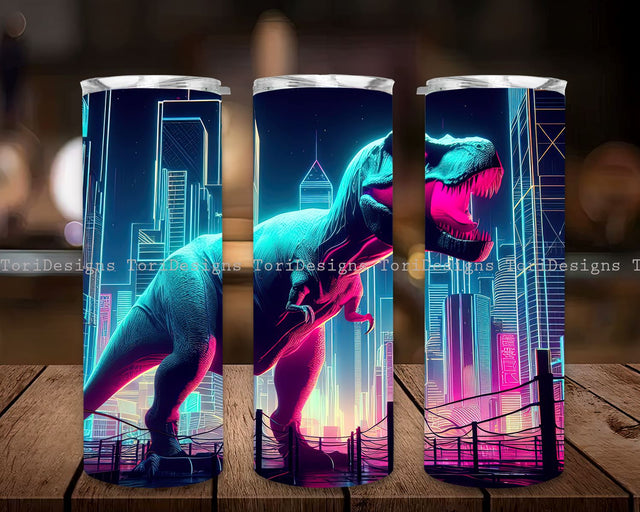 Dinosaur Sublimation Tumbler Designs, T-rex Dinosaur 20oz Tumbler Wrap, Dinosaur Tumbler PNG, Dinosaur Tumbler Straight PNG Digital Download Sublimation ToriDesigns 