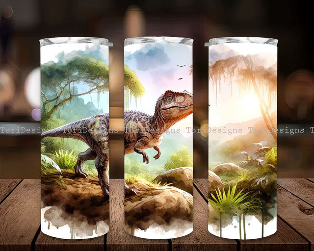 Dinosaur Sublimation Tumbler Designs, T-rex Dinosaur 20oz Tumbler Wrap, Dinosaur Tumbler PNG, Dinosaur Tumbler Straight PNG Digital Download Sublimation ToriDesigns 