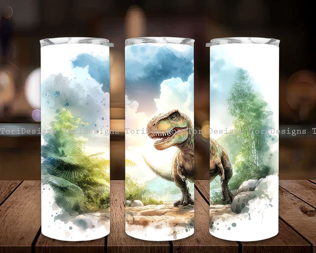 Dinosaur Sublimation Tumbler Designs, T-rex Dinosaur 20oz Tumbler Wrap, Dinosaur Tumbler PNG, Dinosaur Tumbler Straight PNG Digital Download Sublimation ToriDesigns 