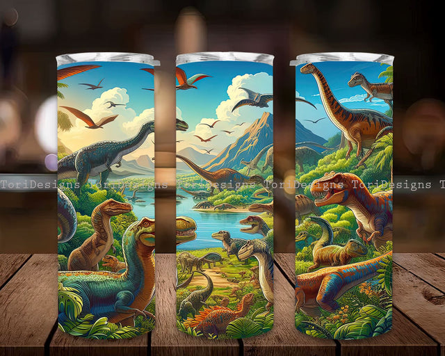 Dinosaur Sublimation Tumbler Designs, T-rex Dinosaur 20oz Tumbler Wrap, Dinosaur Tumbler PNG, Dinosaur Tumbler Straight PNG Digital Download Sublimation ToriDesigns 