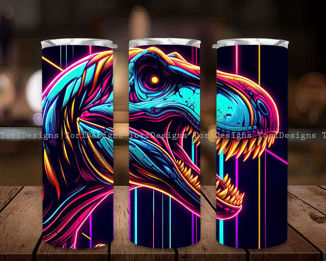 Dinosaur Sublimation Tumbler Designs, T-rex Dinosaur 20oz Tumbler Wrap, Dinosaur Tumbler PNG, Dinosaur Tumbler Straight PNG Digital Download Sublimation ToriDesigns 