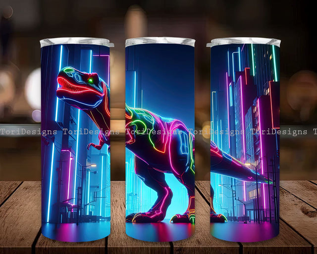 Dinosaur Sublimation Tumbler Designs, T-rex Dinosaur 20oz Tumbler Wrap, Dinosaur Tumbler PNG, Dinosaur Tumbler Straight PNG Digital Download Sublimation ToriDesigns 
