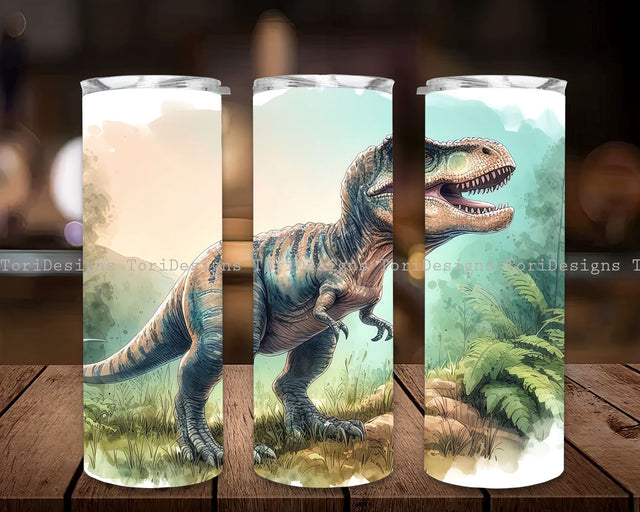 Dinosaur Sublimation Tumbler Designs, T-rex Dinosaur 20oz Tumbler Wrap, Dinosaur Tumbler PNG, Dinosaur Tumbler Straight PNG Digital Download Sublimation ToriDesigns 
