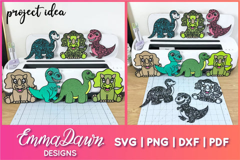 Dinosaur SVG Bundle, Cute Dinosaur Cut File Bundle SVG Emma Dawn Designs 