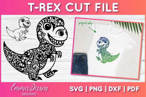 Dinosaur SVG Bundle, Cute Dinosaur Cut File Bundle SVG Emma Dawn Designs 