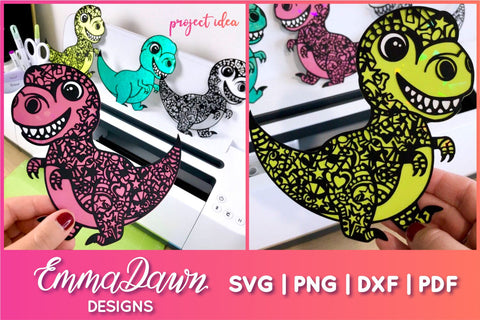 Dinosaur SVG Bundle, Cute Dinosaur Cut File Bundle SVG Emma Dawn Designs 