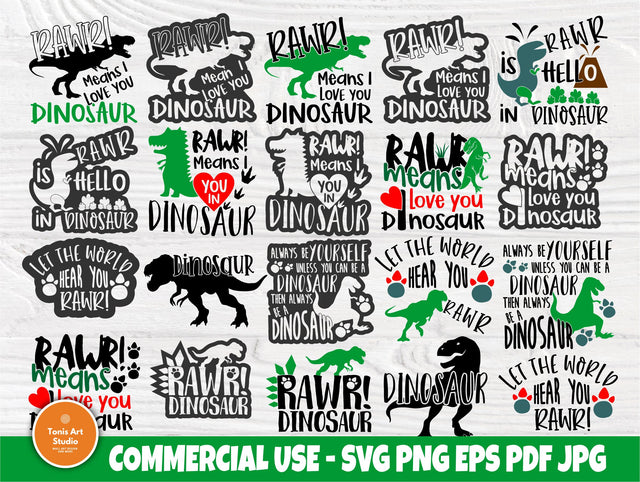 Dinosaur SVG Bundle, Dinosaur Signs Svg, Cut Files SVG TonisArtStudio 