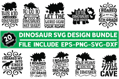 Dinosaur SVG Design Bundle SVG Rupkotha 