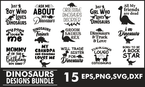 Dinosaur SVG Designs Bundle SVG PatternFeed8 