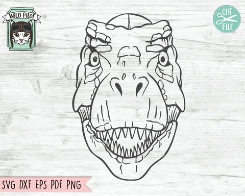 Dinosaur SVG, T Rex SVG, Tyrannosaurus rex SVG File, Animal Face SVG, Dinosaur Cut File, T Rex Cut File, Dino Face SVG, Animal Face SVG SVG Wild Pilot 