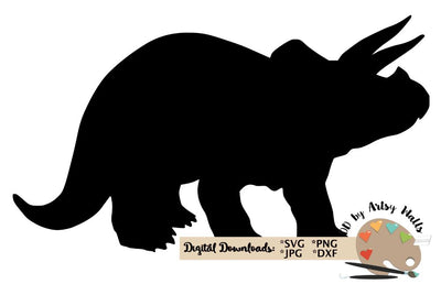 Dinosaur SVG triceratops svg dxf - dinosaur birthday - dinosaur bedroom SVG The Artsy Spot 