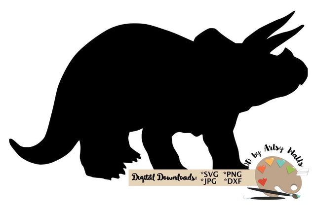 Dinosaur SVG triceratops svg dxf - dinosaur birthday - dinosaur bedroom SVG The Artsy Spot 