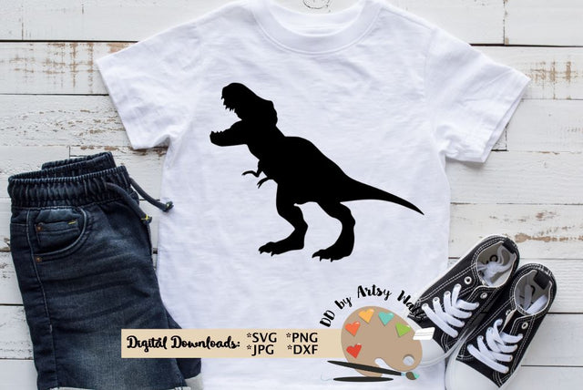 Dinosaur SVG tyrannosaurus rex svg t-rex silhouette trex dxf SVG The Artsy Spot 