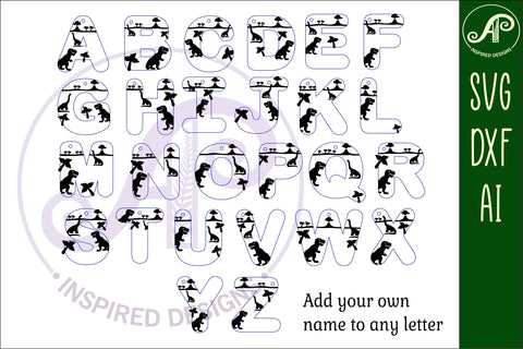 Dinosaur theme tag letter designs keychain DIGITAL SVG SVG APInspireddesigns 