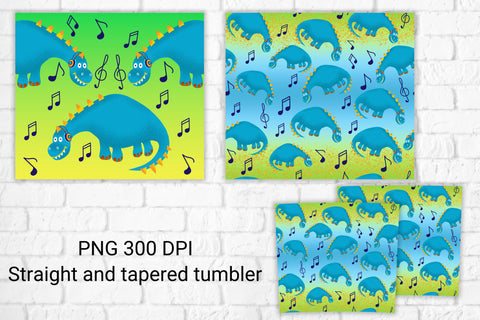 Dinosaur tumbler sublimation design wrap Sublimation Svetana Studio 