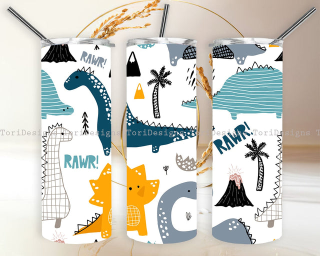 Dinosaur Tumbler Sublimation Designs Sublimation ToriDesigns 