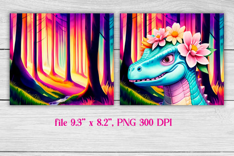 Dinosaur tumbler wrap | Animals tumbler Sublimation Svetana Studio 