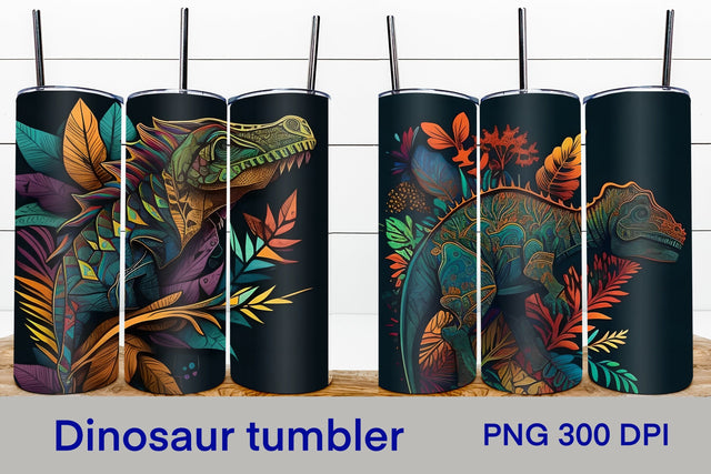 Dinosaur tumbler wrap | Dinosaur sublimation design Sublimation Svetana Studio 