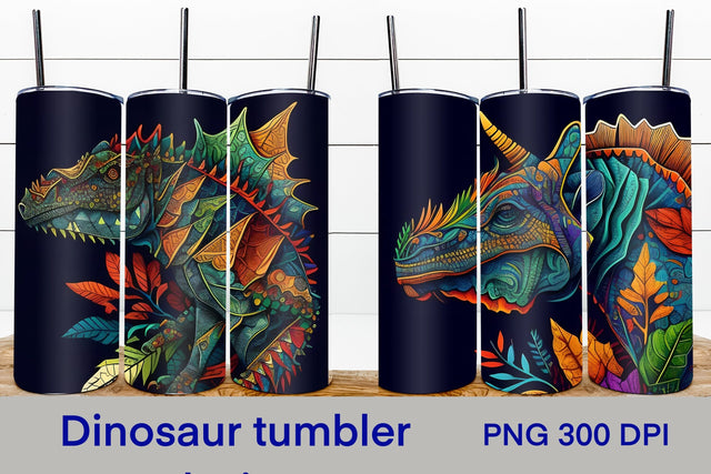 Dinosaur tumbler wrap | Dinosaur sublimation PNG Sublimation Svetana Studio 