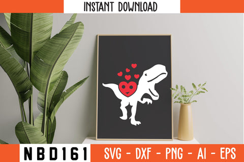 dinosaur valentines day SVG Design SVG Nbd161 