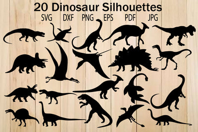 Dinosaur Vector Silhouette SVG Bundle SVG Yuliya 