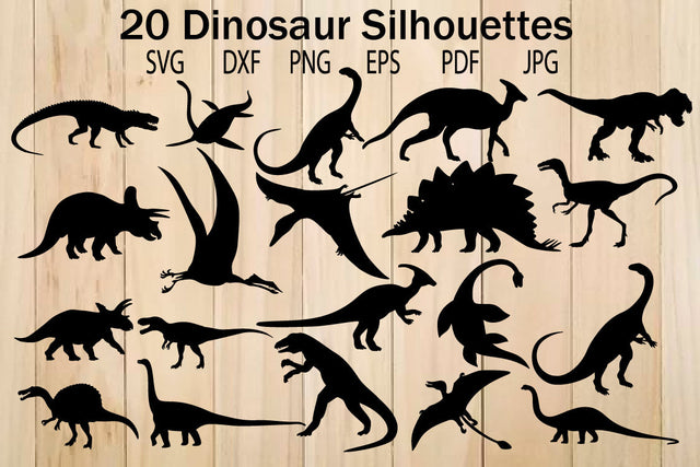 Dinosaur Vector Silhouette SVG Bundle SVG Yuliya 