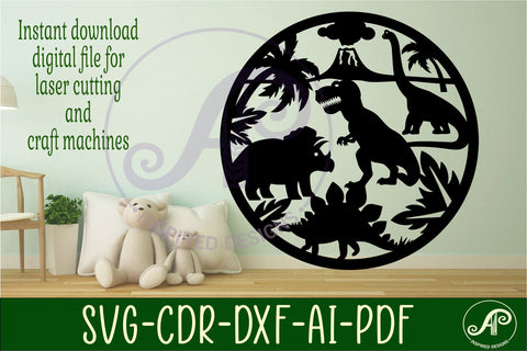 Dinosaur wall art sign, SVG file. vector file SVG APInspireddesigns 