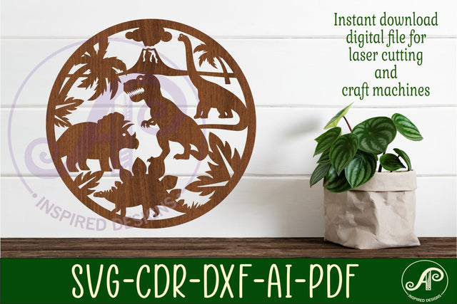 Dinosaur wall art sign, SVG file. vector file SVG APInspireddesigns 