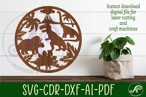 Dinosaur wall art sign, SVG file. vector file SVG APInspireddesigns 