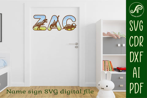 Dinosaur with footprints alphabet set. 72 layered letters. SVG APInspireddesigns 