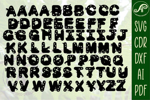 Dinosaur with footprints alphabet set. 72 layered letters. SVG APInspireddesigns 