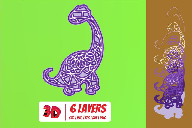 Dinosaurs 1 3D Layered SVG Cut File SVG SvgOcean 