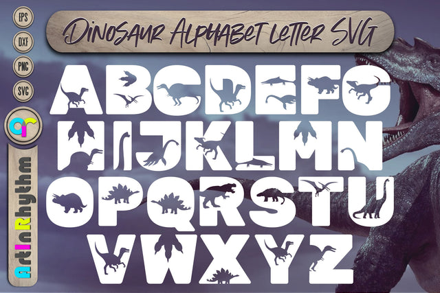 Dinosaurs Alphabet Letter, Dino Font Svg SVG Artinrhythm shop 