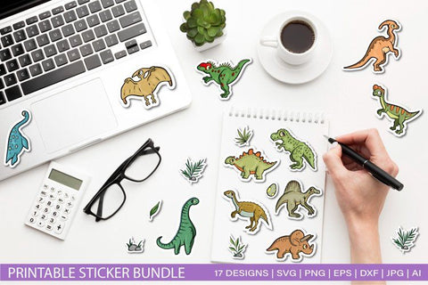 Dinosaurs bundle | Printable Stickers SVG TatiStudio 