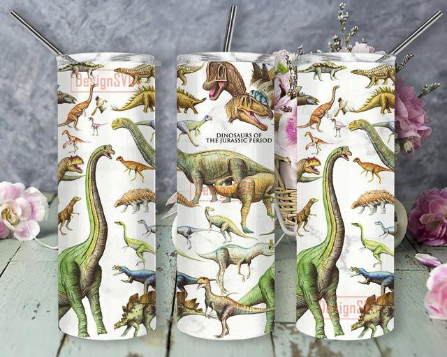 Dinosaurs of the Jurassic Period Design Tumbler Template, Dinosaurs 20oz Full Tumbler Wrap, Dinosaur Jurassic Park Tumbler Png, Dinosaurs Sublimation Design for Straight, Digital Download Sublimation DesignSVG 