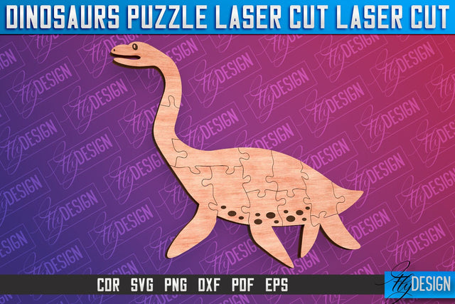 Dinosaurs Puzzle Laser Cut | Puzzle Game Laser Cut SVG Design | CNC Files SVG Fly Design 