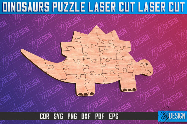 Dinosaurs Puzzle Laser Cut | Puzzle Game Laser Cut SVG Design | CNC Files SVG Fly Design 