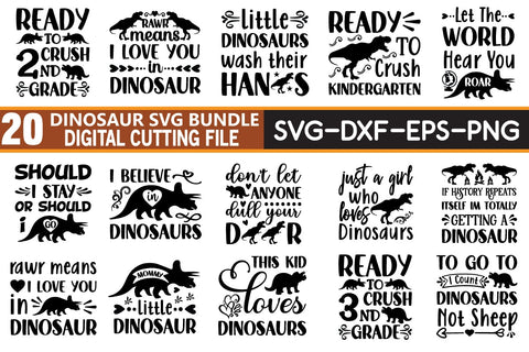 dinosaurs quotes svg bundle cut file SVG buydesign 