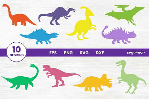 Dinosaurs Svg Bundle | Clipart | Silhouette | Cut Files SVG SvgOcean 