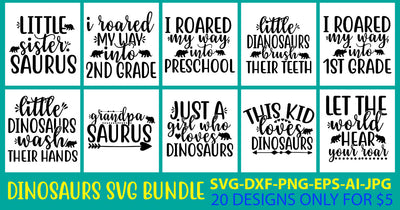 Dinosaurs Svg Bundle SVG Syaman 