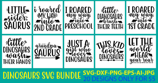 Dinosaurs Svg Bundle SVG Syaman 
