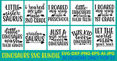 Dinosaurs Svg Bundle SVG Syaman 