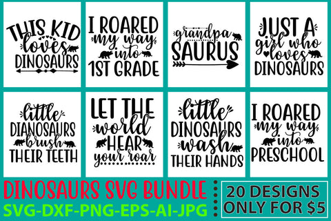 Dinosaurs Svg Bundle SVG Syaman 