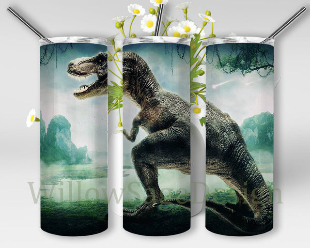 Dinosaurs T-rex Tumbler Png, Dinosaurs Jurassic 20oz Skinny Tumbler, Dinosaurs Tumbler Wrap, Ancient Animals Sublimation Design, Digital Download Sublimation WillowSageDesign 