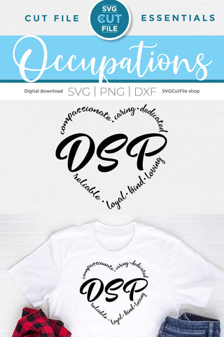 Direct support professional svg, a DSP svg heart for crafters SVG SVG Cut File 