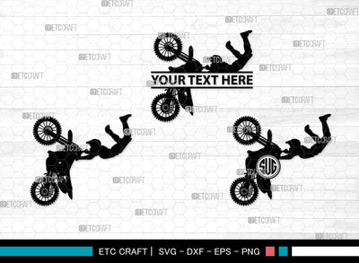 Dirt Bike Monogram, Dirt Bike Silhouette, Dirt Bike SVG, Bike Svg, Motorcycle Svg, Motocross Rider Svg, SB00425 SVG ETC Craft 