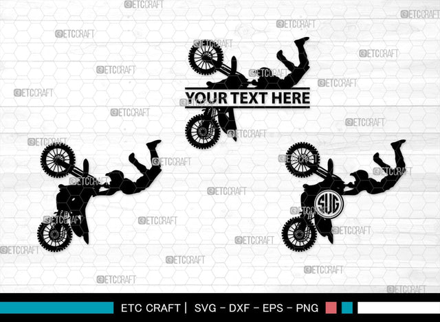 Dirt Bike Monogram, Dirt Bike Silhouette, Dirt Bike SVG, Bike Svg, Motorcycle Svg, Motocross Rider Svg, SB00425 SVG ETC Craft 